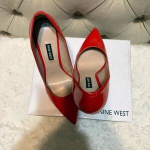 Nine West Red Patent Pointed-Toe Pumps